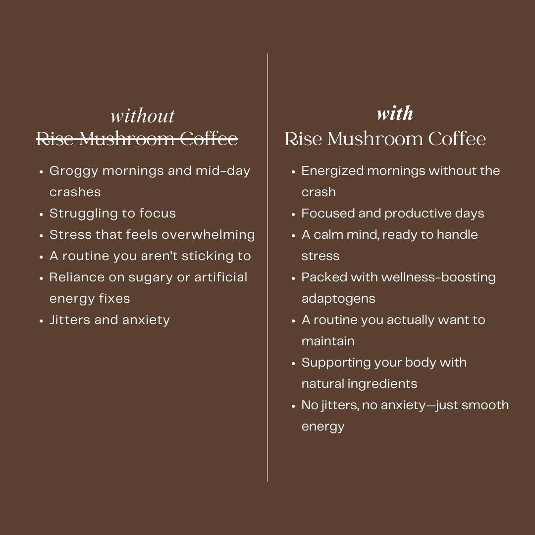 Rise Mushroom Coffee - Infused with Lion’s Mane & Chaga  - 11 Servings